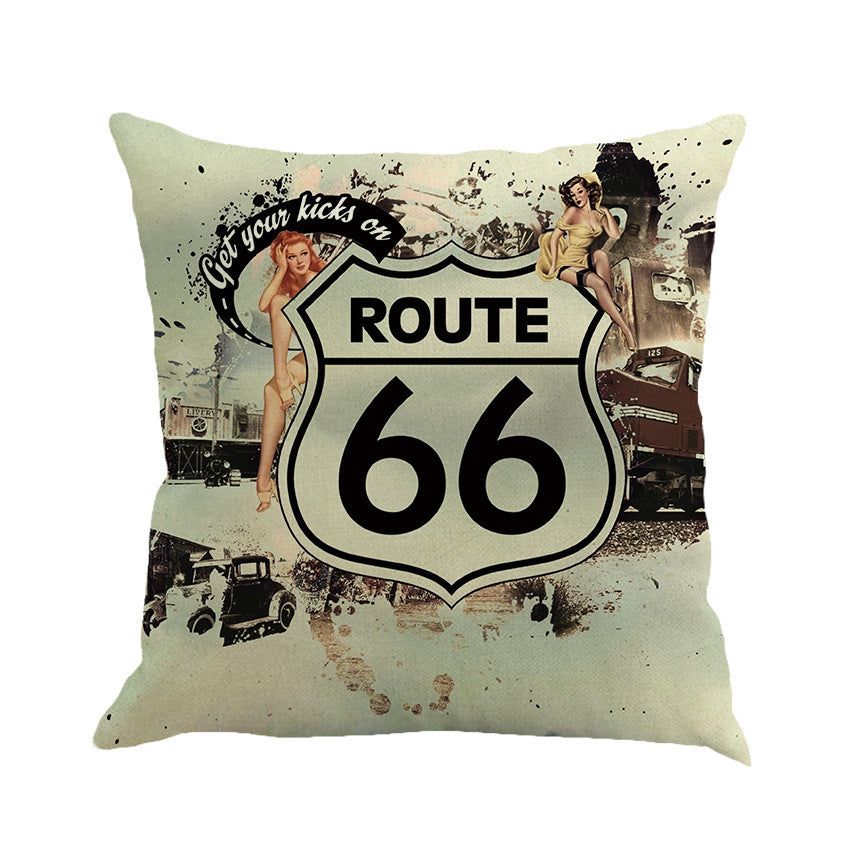 Kissenbezug "Route 66" – Vintage-Charme