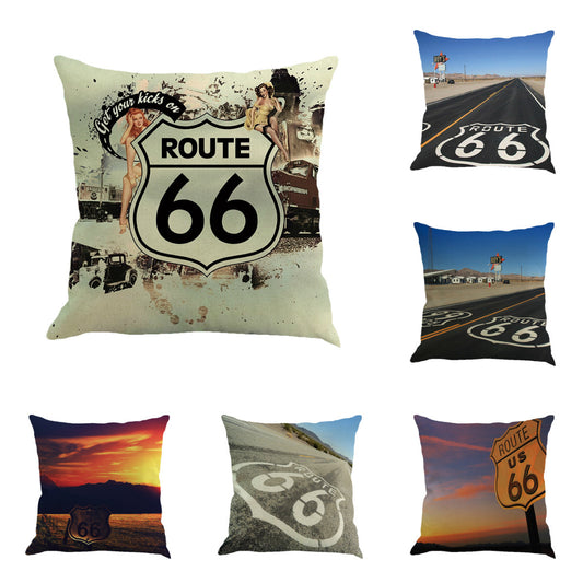 Kissenbezug "Route 66" – Vintage-Charme